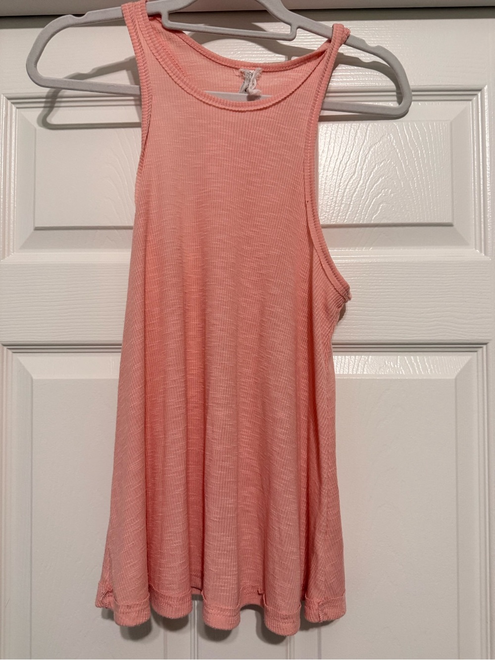Free People Peach Ribbed Swing Tank